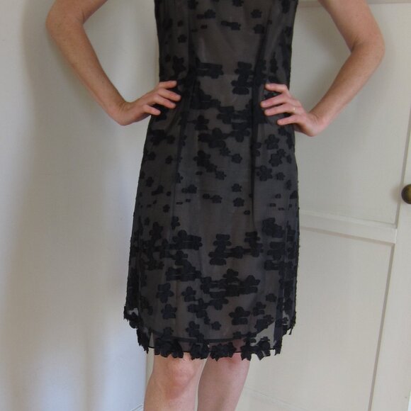 Leon Max Limited Edition Dress Black Silk Overlay Floral Size 8 - Picture 10 of 15